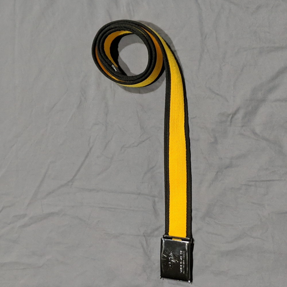 Adjustable Yellow and Navy Diamond Supply Co Canvas Belt "Shine Forever"